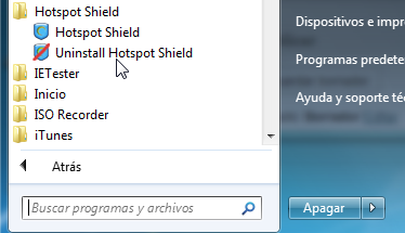 Desinstalar Hotspot Shield - Ayuda informática